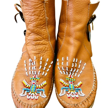 Vintage Native American Beaded Moccasin Booties