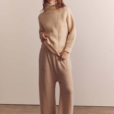 Amente Wool Turtleneck Waffle Sweater