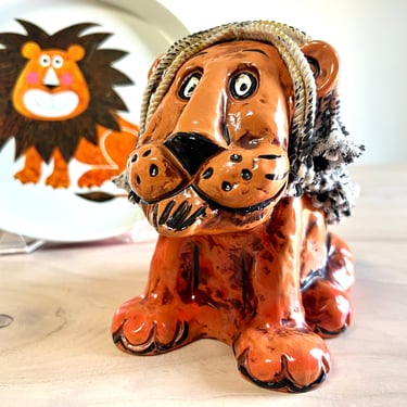 Vintage George Feyer Lion Coin Bank, Made in Japan, 1967 
