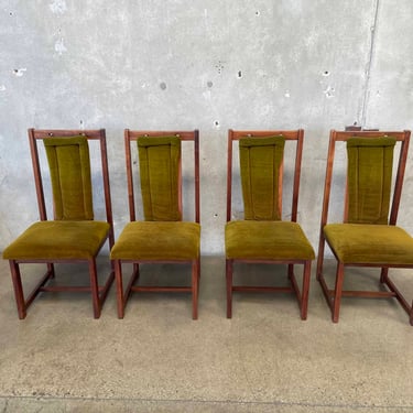 Vintage Walnut Dining Chairs Set of 4