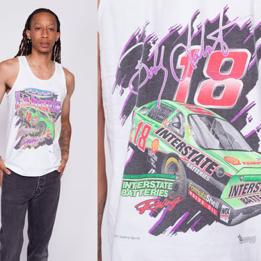 90s Bobby Labonte NASCAR Tank - Men's Medium | Vintage #18 Graphic Racing Muscle Shirt 