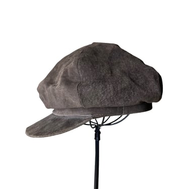 Vintage 90's Brown Suede Newsboy Hat 