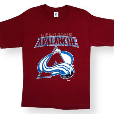 Vintage 90s Logo 7 Colorado Avalanche Hockey Big Logo NHL Graphic T-Shirt Size Large 