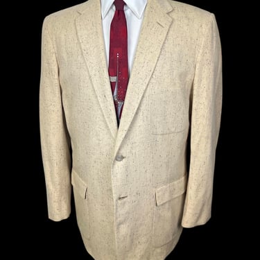 Vintage 1950s ATWOOD by CURLEE Wool Sport Coat ~ size 40 R ~ blazer / jacket ~ Patch Pockets ~ Bold Look 