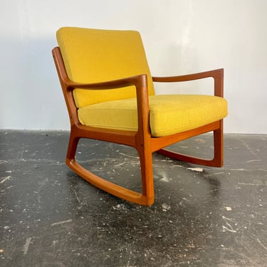 Rocking Chair by Ole Wanscher in Solid Teak, Denmark Circa 1950's