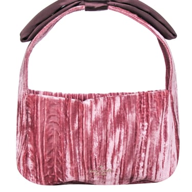Kate Spade - Pink Crushed Velvet Baguette Shoulder Bag