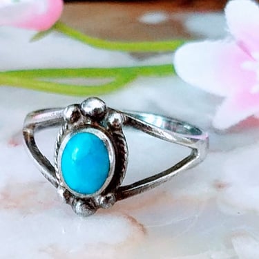 Sterling & Blue Gemstone Ring Size 5.5~Sterling Silver 925~Oval Stone~Vintage Ring~JewelsandMetals 