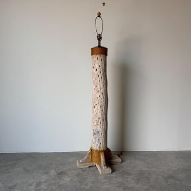 Vintage Coastal Organic Saguaro Cactus Floor Lamp 
