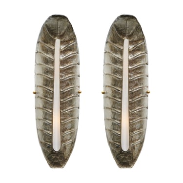 Petite Murano Glass Silver Leaf Sconces