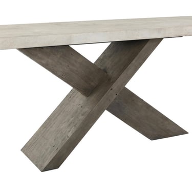 72”  Concrete Laminate Top Console Table w/Reclaimed Wood Base from Terra Nova Designs Los Angeles 