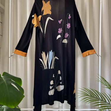 20s Embroidered Applique Duster