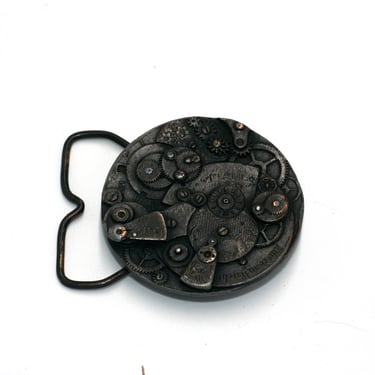 vintage steam punk watch belt buckle 