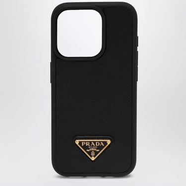 Prada Saffiano Black Cover For Iphone 15 Pro Women