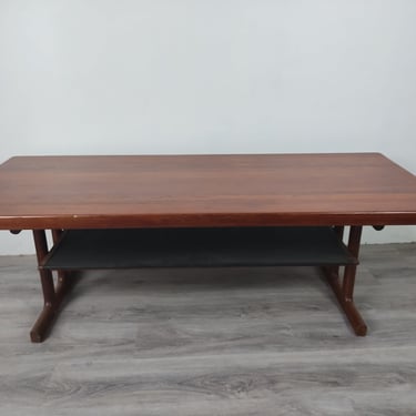 Danish Teak Coffee Table with Sled Base