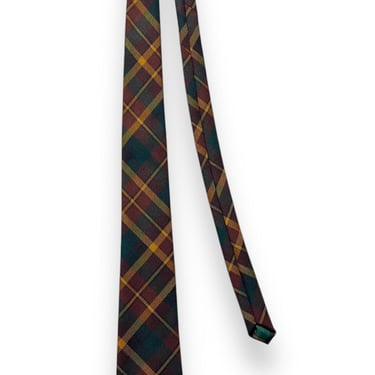 Vintage Scottish Wool TARTAN PLAID Necktie ~ Preppy / Ivy Style / Trad ~ Flannel / Tweed ~ Edgar of Scotland 