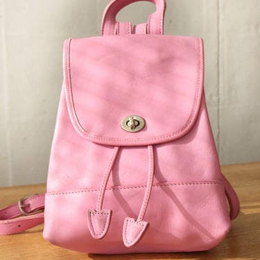 Rose Pink Leather Backpack