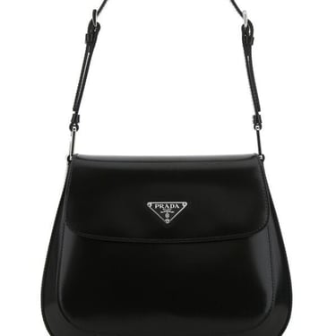 Prada Women Black Leather Cleo Shoulder Bag