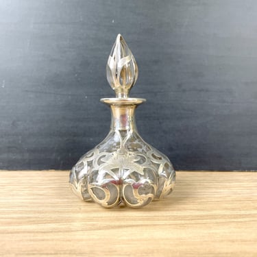 Alvin fine sterling overlay perfume bottle - antique c1893 