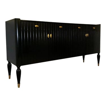 Theodore Alexander French Modern Black Lacquer Benedict Buffet