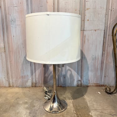 MCM Style 2-Light Chrome Table Lamp with Pull Chains