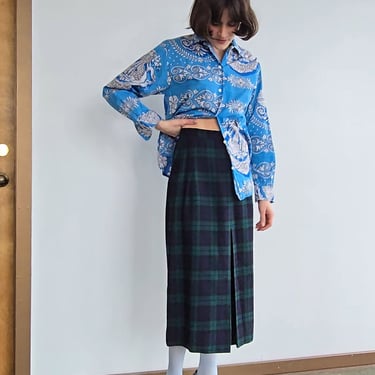 Pendleton Classic Blue Plaid Skirt (M)