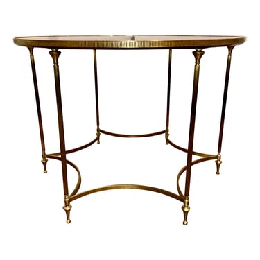 Jonathan Charles Mahogany and Brass Finished Center Table