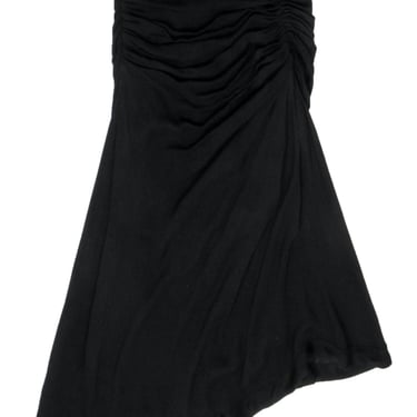 IRO - Black Silk Blend Midi Skirt w/ Ruching Sz 2