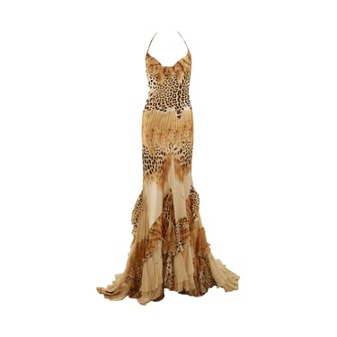 Roberto Cavalli Cheetah Print Gown