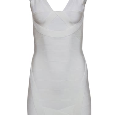 Herve Leger - White Sleeveless Bandage Bodycon Dress Sz XS