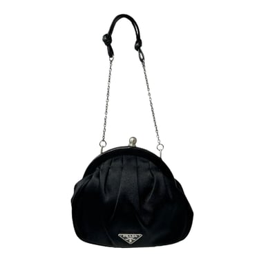 Prada Black Satin Mini Chain Bag