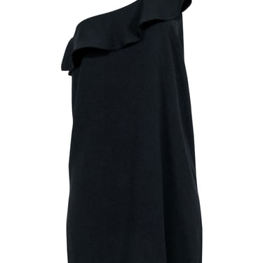 Sezane - Black One Shoulder Ruffle Dress Sz 10