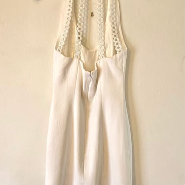 NICOLE MILLER 90s Vintage CACHÉ Little White Dress - 1990s Open Back Sexy Halter Mini 
