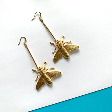 Gold Plated Fly Earrings