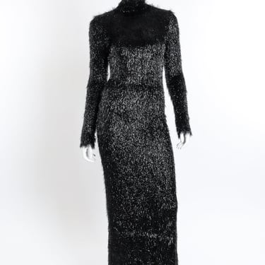 2023 F/W Long Sleeve Maxi Tinsel Dress