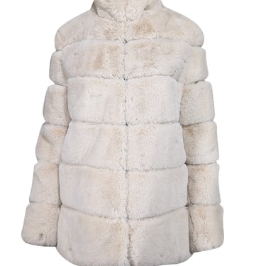 Lamarque - Cream Faux Fur Coat Sz S