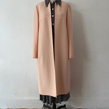 Vintage Louis Feraud Peach Virgin Wool Coat Overcoat M