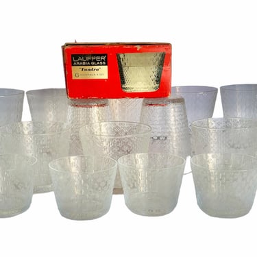 Scandinavian Modern Laufer Tundra Glasses 19 pcs. Oiva Toika for Arabia Iittala 1970s Finland