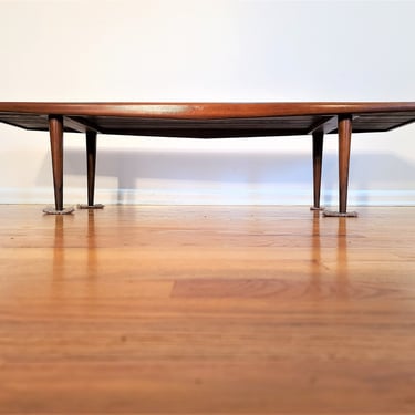 Mid Century Made in Yugoslavia Slatted Wood Coffee Table / Bench 