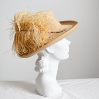 1970s Adolfo II Ostrich Hat 