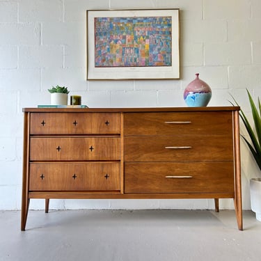 Mid Century Broyhill 'Saga' Walnut Lowboy Dresser