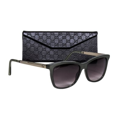 Gucci - Grey Print Sunglasses w/ Silver Detail