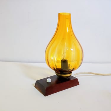 Vintage Table Lamp / Bedside Lamp / Glass Bedside Lamp / Night Lamp / 70's/ Retro Lighting /Yugoslavia 