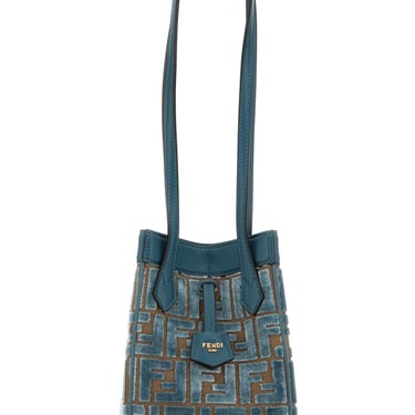 Fendi Women Embroidered Fabric Mini Origami Shoulder Bag