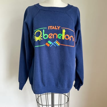 Vintage 1980s United Color of Benetton Logo Sweatshirt / M 