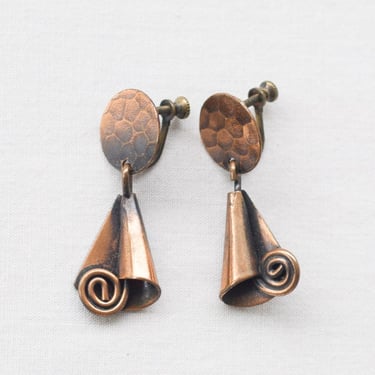 Copper dangle earrings 