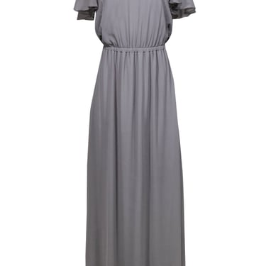 Show Me Your Mumu - Light Grey Flutter Sleeve Maxi Dress Sz M