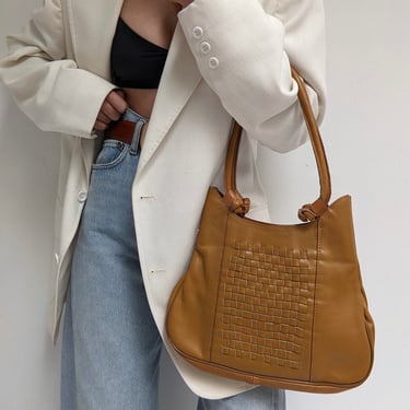 Vintage Butterscotch Woven Leather Purse