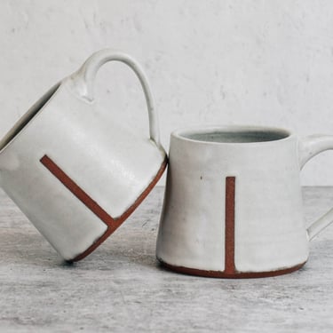 Handmade Ceramic Mug | Desert Snow | Satin White Glaze | Terracotta | Modern Pottery | Coffee Mug | Tea Cup | Christmas Present 