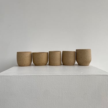 set of six handmade stoneware mezcal cups 
