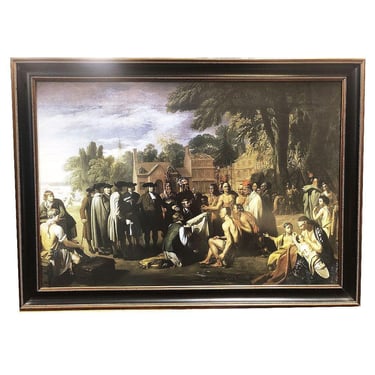 Framed Giclee Print" Penn's Treaty with the Indians" by Benjamin West C. 1772 